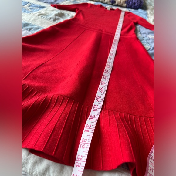Forever New Womens Red Ruffle Cleo Mini Knit Christmas Holiday Party Dress 2 - Picture 10 of 14